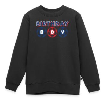 Geburtstagsbuldenfußballspieler Bday Team Party - Kinder Premium Organic Sweatshirt - Schwarz - Vorne - AI Model Kid Female (0cm)