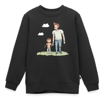 Vater und Sohn - Kinder Premium Organic Sweatshirt - Schwarz - Vorne - AI Model Kid Female (0cm)