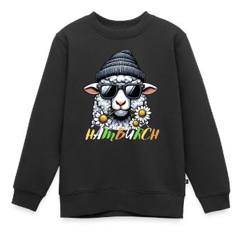 Hambourg Hamburch Moutons Ville Hanséatique Côte Mer du Nord - Sweat Premium enfant bio - noir - Devant - AI Model Kid Female (0cm)