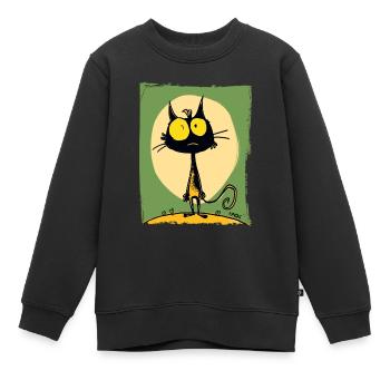 Die coolste lustige Katze - Kinder Premium Organic Sweatshirt - Schwarz - Vorne - AI Model Kid Female (0cm)