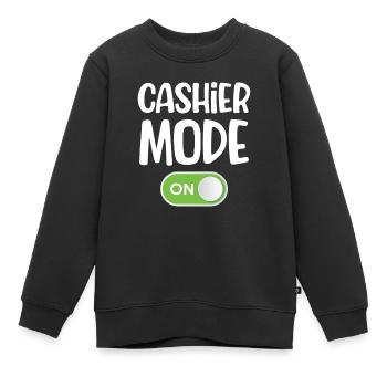 Cashier mode for accountant, clerk, - Kids Premium Organic Sweatshirt - black - Front - AI Model Kid Female (0cm)