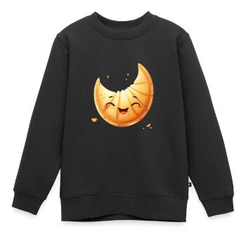 Joyeux biscuit de bonne fortune souriant - Sweat Premium enfant bio - noir - Devant - AI Model Kid Female (0cm)