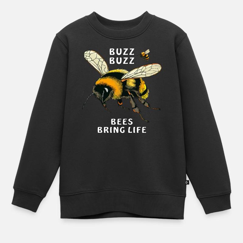 LES BOURDONS BUZZ BUZZ LES ABEILLES DONNENT VIE - Sweat Premium enfant bio - noir