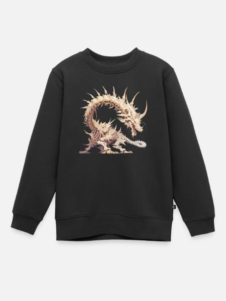 Drache Skelett Halloween Drache Kinder - Kinder Premium Organic Sweatshirt - Schwarz