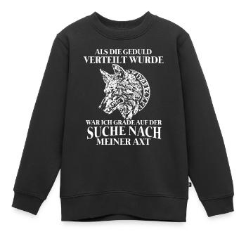 Wikinger Tshirt Viking Valhalla Walhalla Gott Odin - Kinder Premium Organic Sweatshirt - Schwarz - Vorne - AI Model Kid Female (0cm)