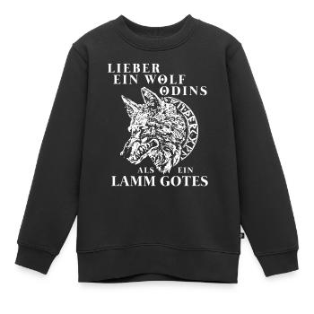 T-shirt Viking Valhalla Valhalla Dieu Odin - Sweat Premium enfant bio - noir - Devant - AI Model Kid Female (0cm)