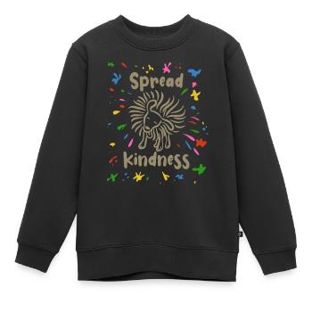 Spread Kindness - Hund schüttelt sich - Kinder Premium Organic Sweatshirt - Schwarz - Vorne - AI Model Kid Female (0cm)