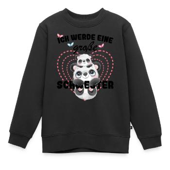 Je vais être une grande sœur en 2025 - Sweat Premium enfant bio - noir - Devant - AI Model Kid Female (0cm)