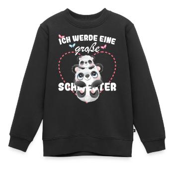 Je vais être une grande sœur en 2025 - Sweat Premium enfant bio - noir - Devant - AI Model Kid Female (0cm)