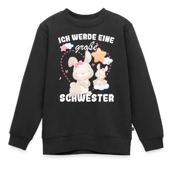 Je vais être une grande sœur en 2025 - Sweat Premium enfant bio - noir - Devant - AI Model Kid Female (0cm)
