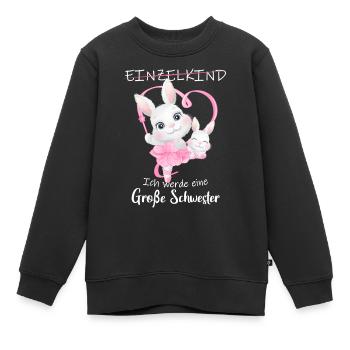 Je vais être une grande sœur en 2025 - Sweat Premium enfant bio - noir - Devant - AI Model Kid Female (0cm)