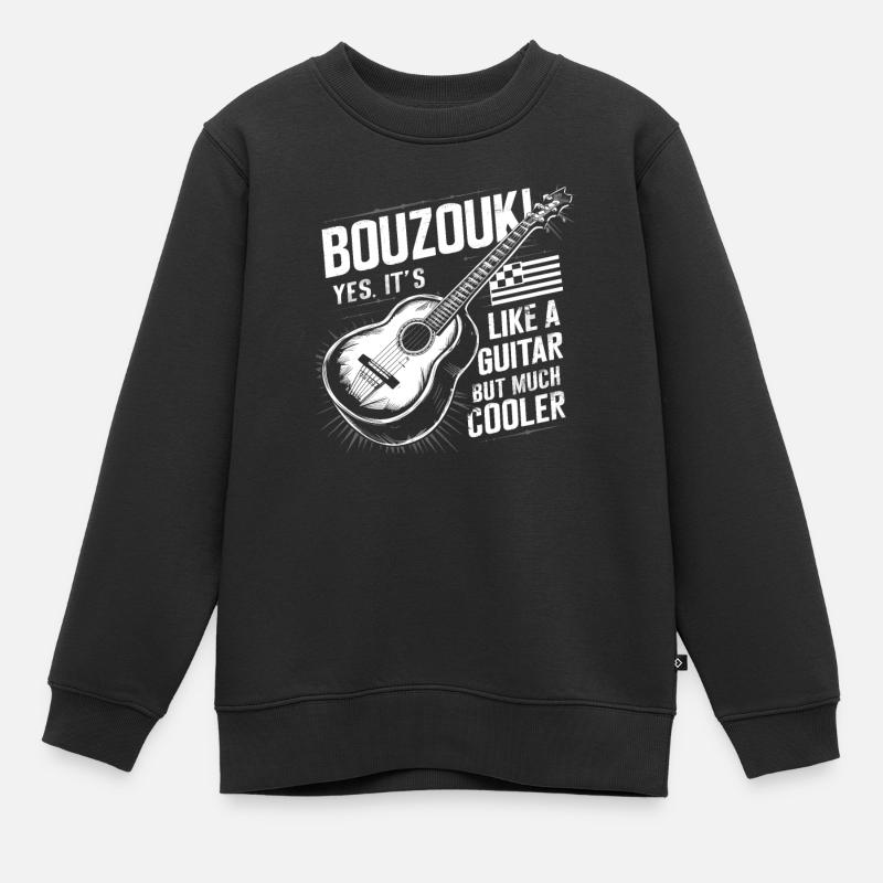 Bouzouki-Instrument-Geschenk - Kinder Premium Organic Sweatshirt - Schwarz