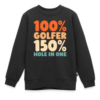 Golf Golfeurs Golfeurs - Sweat Premium enfant bio - noir - Devant - AI Model Kid Female (0cm)