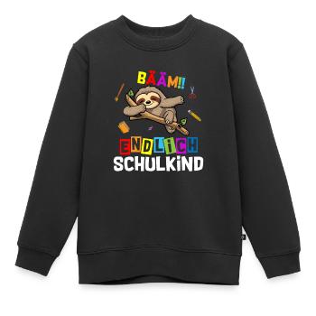 Bääm enfin l’inscription à l’école de paresseux - Sweat Premium enfant bio - noir - Devant - AI Model Kid Female (0cm)