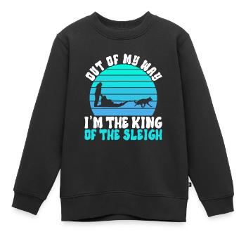 Traîneau Chiens de traîneau - Sweat Premium enfant bio - noir - Devant - AI Model Kid Female (0cm)