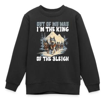 Traîneau Chiens de traîneau - Sweat Premium enfant bio - noir - Devant - AI Model Kid Female (0cm)