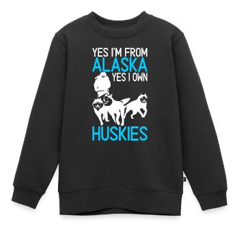 Traîneau Chiens de traîneau - Sweat Premium enfant bio - noir - Devant - AI Model Kid Female (0cm)