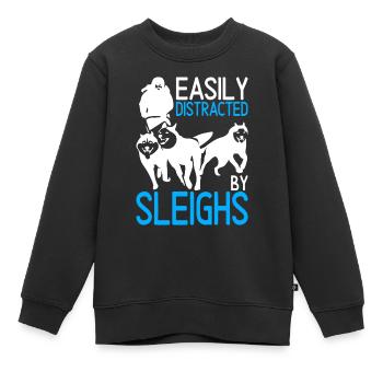 Traîneau Chiens de traîneau - Sweat Premium enfant bio - noir - Devant - AI Model Kid Female (0cm)