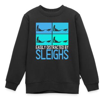 Traîneau Chiens de traîneau - Sweat Premium enfant bio - noir - Devant - AI Model Kid Female (0cm)