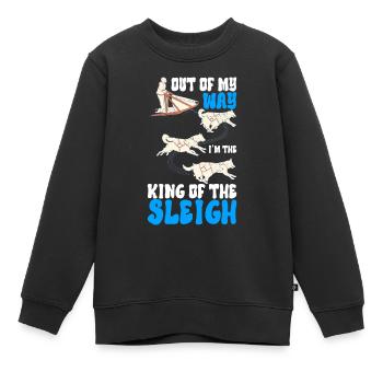 Traîneau Chiens de traîneau - Sweat Premium enfant bio - noir - Devant - AI Model Kid Female (0cm)