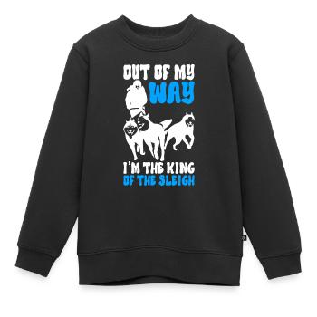 Traîneau Chiens de traîneau - Sweat Premium enfant bio - noir - Devant - AI Model Kid Female (0cm)