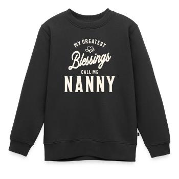 Mein größter Segen Nenn mich Nanny - Muttertag - Kinder Premium Organic Sweatshirt - Schwarz - Vorne - AI Model Kid Female (0cm)
