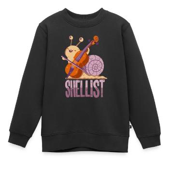 Cello Wortwitz - Kinder Premium Organic Sweatshirt - Schwarz - Vorne - AI Model Kid Female (0cm)