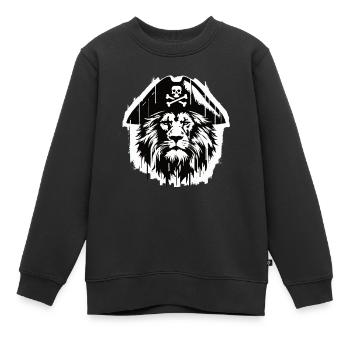 Piratenlöwe Pirat Löwe Graffiti Street Art Style - Kinder Premium Organic Sweatshirt - Schwarz - Vorne - AI Model Kid Female (0cm)