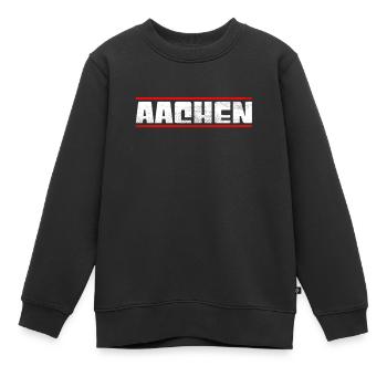 Aachen - Kinder Premium Organic Sweatshirt - Schwarz - Vorne - AI Model Kid Female (0cm)