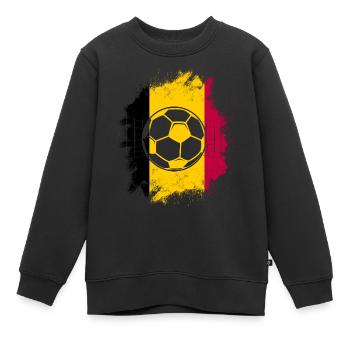 Belgium Belgique Belgie Belgium Brussels Football - Kids Premium Organic Sweatshirt - black - Front - AI Model Kid Female (0cm)