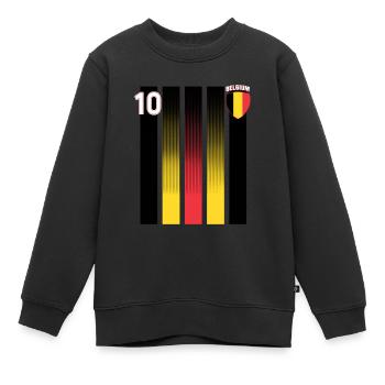 Belgique Belgique Belgique Belgique Bruxelles Football - Sweat Premium enfant bio - noir - Devant - AI Model Kid Female (0cm)