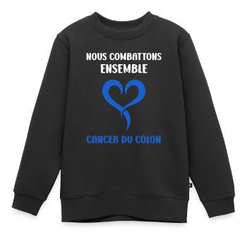 Sensibilisation au cancer du côlon - Sweat Premium enfant bio - noir - Devant - AI Model Kid Female (0cm)