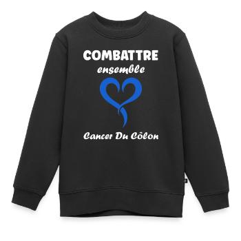 Sensibilisation au cancer du côlon - Sweat Premium enfant bio - noir - Devant - AI Model Kid Female (0cm)