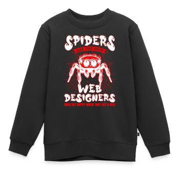 Tarentule Terrarium Amphibian Spider - Sweat Premium enfant bio - noir - Devant - AI Model Kid Female (0cm)