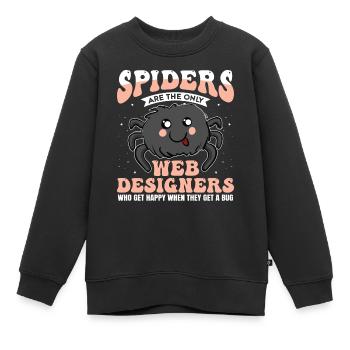 Tarentule Terrarium Amphibian Spider - Sweat Premium enfant bio - noir - Devant - AI Model Kid Female (0cm)