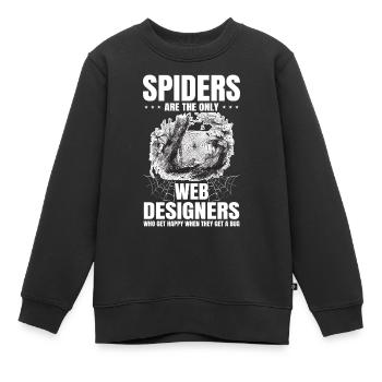 Tarentule Terrarium Amphibian Spider - Sweat Premium enfant bio - noir - Devant - AI Model Kid Female (0cm)