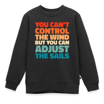 Voile, Voile, Voilier - Sweat Premium enfant bio - noir - Devant - AI Model Kid Female (0cm)