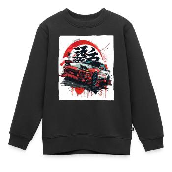 Straßenrennen mit japanischen JDM-Autos der 90er - Kinder Premium Organic Sweatshirt - Schwarz - Vorne - AI Model Kid Female (0cm)