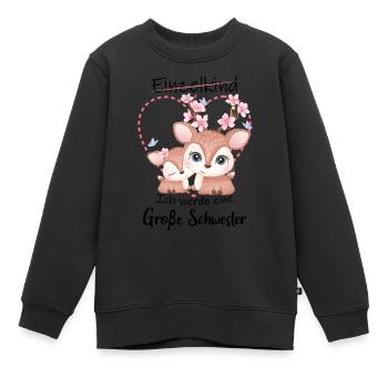 Je vais être une grande sœur en 2025 - Sweat Premium enfant bio - noir - Devant - AI Model Kid Female (0cm)