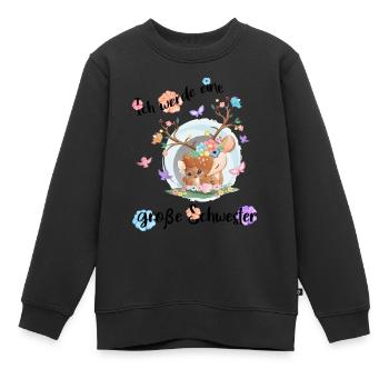 Je vais être une grande sœur en 2025 - Sweat Premium enfant bio - noir - Devant - AI Model Kid Female (0cm)