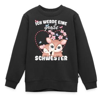 Je vais être une grande sœur en 2025 - Sweat Premium enfant bio - noir - Devant - AI Model Kid Female (0cm)