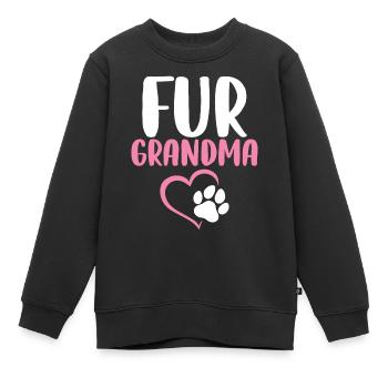 Pelz Oma Lustige Oma Pawma Welpe Hund - Kinder Premium Organic Sweatshirt - Schwarz - Vorne - AI Model Kid Female (0cm)