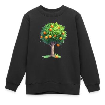 Saftiger Orangenbaum In Vollblüte - Kinder Premium Organic Sweatshirt - Schwarz - Vorne - AI Model Kid Female (0cm)
