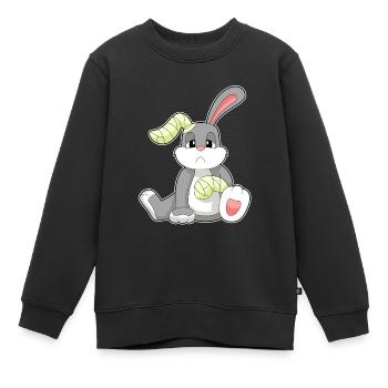 Bandage de lapin - Sweat Premium enfant bio - noir - Devant - AI Model Kid Female (0cm)