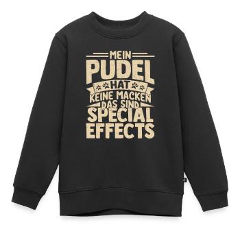 Mein Pudel hat keine Macken Herrchen Hunde Hund Fr - Kinder Premium Organic Sweatshirt - Schwarz - Vorne - AI Model Kid Female (0cm)