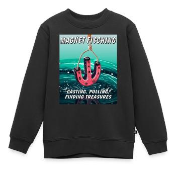 MAGNET FISCHING CASTING PULLING FINDING TREASU - Kinder Premium Organic Sweatshirt - Schwarz - Vorne - AI Model Kid Female (0cm)