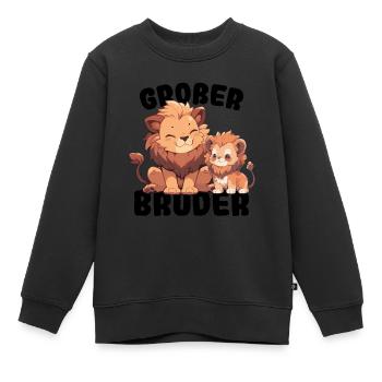 Announcing offspring | I'm going to be a big brother in 2025 - Kids Premium Organic Sweatshirt - black - Front - AI Model Kid Female (0cm)