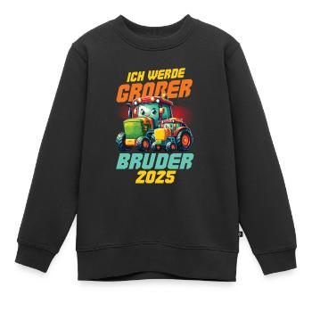 Announcing offspring | I'm going to be a big brother in 2025 - Kids Premium Organic Sweatshirt - black - Front - AI Model Kid Female (0cm)