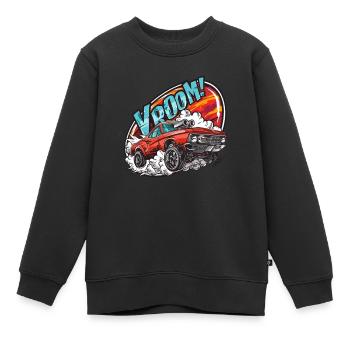 Monstertruck Drag Race Muscle Car - Kinder Premium Organic Sweatshirt - Schwarz - Vorne - AI Model Kid Female (0cm)