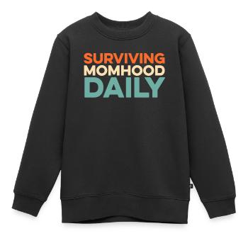 Maman Maman - Sweat Premium enfant bio - noir - Devant - AI Model Kid Female (0cm)